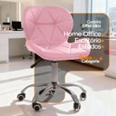Ver imagem 3 de Cadeira Office Eiffel Slim Oficial Giratória - Rosa - 6