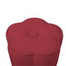 Puff Decorativo Flor Veludo:Vermelho - 2