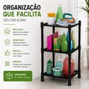 Ver imagem 5 de Pateleira Preta Multiuso 3 Andares Organizadora Desmontavel Lavanderia Casa