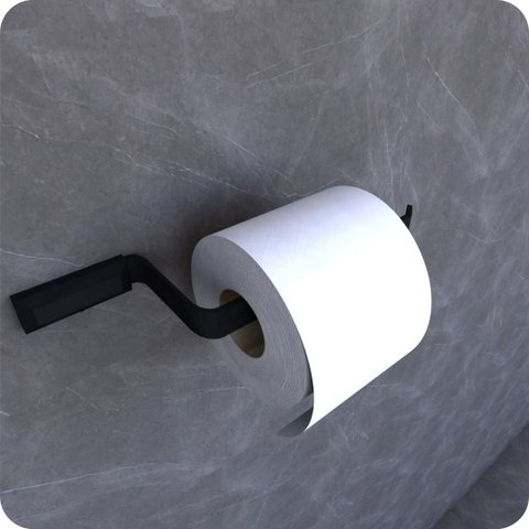 Porta Papel Higiênico de Parede Preto Fosco Empire