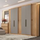 Ver imagem 1 de Guarda-Roupa Casal 7 Portas 4 Gavetas MDF 266,6cm Supremo Yescasa Cinza Nogal / Gris