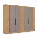 Ver imagem 2 de Guarda Roupa Casal 100% MDF 7 Portas 4 Gavetas Nogal/Cinza Gris Yescasa Supremo 266 x 230cm