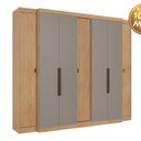 Ver imagem 5 de Guarda-Roupa Casal 7 Portas 4 Gavetas MDF 266,6cm Supremo Yescasa Cinza Nogal / Gris