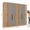 Ver imagem 3 de Guarda-Roupa Casal 7 Portas 4 Gavetas MDF 266,6cm Supremo Yescasa Cinza Nogal / Gris