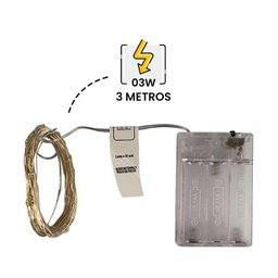 Fio de Fada Led para Decoração Cordão de Luz 5 Metros - Branco - 5