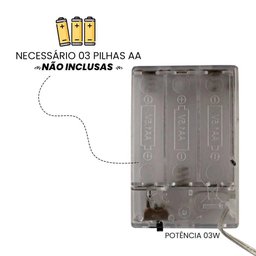 Fio de Fada Led para Decoração Cordão de Luz 5 Metros - Branco - 6