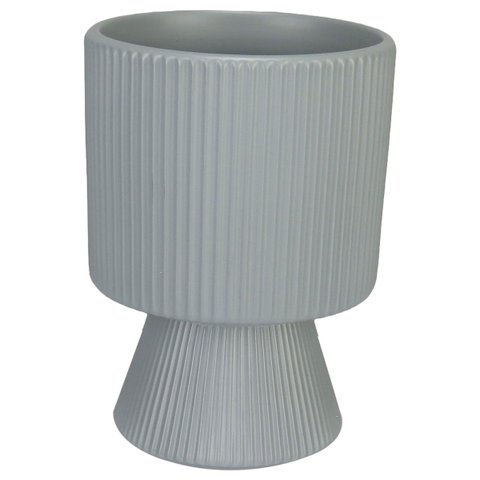 Cachepô de Cerâmica Azul Claro 16x12x12cm Vaso Plantas Jardim Sala Suculenta