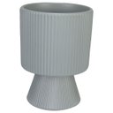 Ver imagem 1 de Cachepô de Cerâmica Azul Claro 16x12x12cm Vaso Plantas Jardim Sala Suculenta