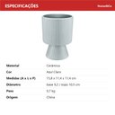 Ver mais imagens de Cachepô de Cerâmica Azul Claro 16x12x12cm Vaso Plantas Jardim Sala Suculenta