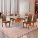 Ver imagem 7 de Mesa de Jantar Aster 180cm Tampo MDF Vidro Canto Copo com 6 Cadeiras Lorena