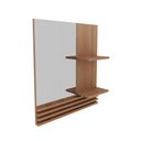 Ver imagem 1 de Espelheira Suspensa para Banheiro 60cm com 2 Prateleiras Bn3614 Amêndoa - Tecno
