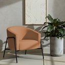 Ver imagem 2 de Poltrona Decorativa Maitê Base Aço Preto Bouclé Terracota - Nexta Casa