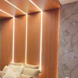Painel Ripado Wpc Interno Wave Várias Cores 2,90m X 15cm Woopo Freijó Liso - 3
