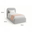 Ver imagem 2 de Cama Infantil Solteiro Cama Valentina Estofada em MDF-MDP Linho Cinza Jasper Móveis