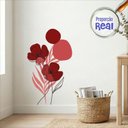 Ver imagem 5 de Adesivo Floral Boho Vermelho Estilo Nórdico 50x90 Minimalista Abstrato
