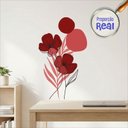 Ver imagem 2 de Adesivo Floral Boho Vermelho Estilo Nórdico 50x90 Minimalista Abstrato