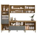 Ver imagem 2 de Cozinha Modulada Ametista Composição 6 Freijó Gris - Kits Paraná