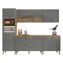 Ver imagem 1 de Cozinha Modulada Ametista Composição 6 Freijó Gris - Kits Paraná