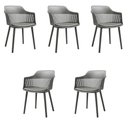 Ver imagem 1 de Kit 5 Cadeiras Decorativas Prescott Sala de Jantar Pp/pu Cinza G56 - Gran Belo