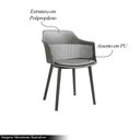 Ver imagem 3 de Kit 5 Cadeiras Decorativas Prescott Sala de Jantar Pp/pu Cinza G56 - Gran Belo