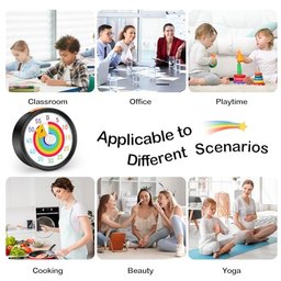 Secura Timer Visual de 60 Minutos com Padrão Arco-íris, Função Pausa (preto) - 6