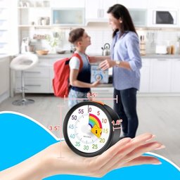 Secura Timer Visual de 60 Minutos com Padrão Arco-íris, Função Pausa (preto) - 7