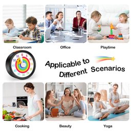 Secura Timer Visual de 60 Minutos com Padrão Arco-íris, Função Pausa (preto) - 3