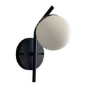 Ver imagem 4 de Kit 2 Arandelas de Parede Moderno Inclinado Preto com Globo 12cm Decoração Casa Sala Quarto Cama