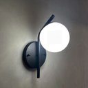 Ver imagem 2 de Kit 2 Arandelas de Parede Moderno Inclinado Preto com Globo 12cm Decoração Casa Sala Quarto Cama