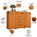 Ver imagem 3 de Cômoda para Quarto 7 Gavetas 160cm Fontaine A02 Cinamomo - Mpozenato