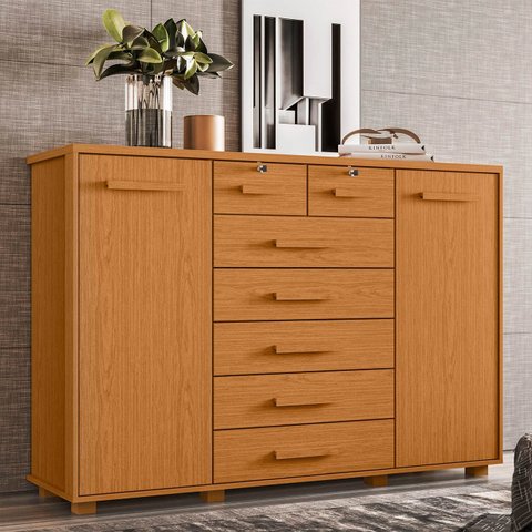 Cômoda para Quarto 7 Gavetas 160cm Fontaine A02 Cinamomo - Mpozenato