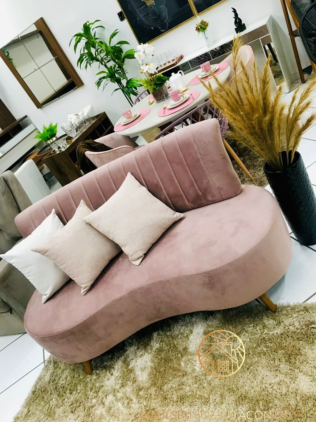 Sofa Qatar 160cm Rosa MadeiraMadeira