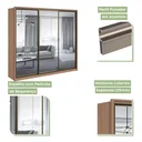 Ver imagem 6 de Guarda Roupa Casal com 3 Espelhos 3 Portas de Correr 6 Gavetas 270,5cm Spazio Super Glass Móveis Lopas