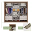 Ver mais imagens de Guarda Roupa Casal com 3 Espelhos 3 Portas de Correr 6 Gavetas 270,5cm Spazio Super Glass Móveis Lopas