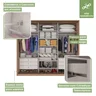 Guarda Roupa Casal com 3 Espelhos 3 Portas de Correr 6 Gavetas 270,5cm Spazio Super Glass Móveis Lopas  - 9