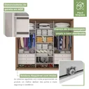 Ver imagem 7 de Guarda Roupa Casal com 3 Espelhos 3 Portas de Correr 6 Gavetas 270,5cm Spazio Super Glass Móveis Lopas