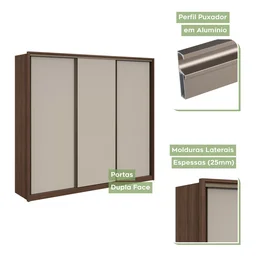 Guarda Roupa Casal 3 Portas de Correr 6 Gavetas 270,5cm Spazio Móveis Lopas - 7 Guarda Roupa Casal 3 Portas de Correr 6 Gavetas 270,5cm Spazio Móveis Lopas - 7