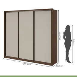 Guarda Roupa Casal 3 Portas de Correr 6 Gavetas 270,5cm Spazio Móveis Lopas - 5 Guarda Roupa Casal 3 Portas de Correr 6 Gavetas 270,5cm Spazio Móveis Lopas - 5