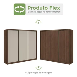 Guarda Roupa Casal 3 Portas de Correr 6 Gavetas 270,5cm Spazio Móveis Lopas - 4 Guarda Roupa Casal 3 Portas de Correr 6 Gavetas 270,5cm Spazio Móveis Lopas - 4