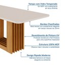 Ver imagem 5 de Mesa de Jantar Retangular 180x90cm MDF/Vidro Jambu CabeCasa MadeiraOriginals Off White/Cinamomo