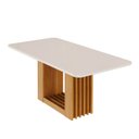 Ver imagem 3 de Mesa de Jantar Retangular 180x90cm MDF/Vidro Jambu CabeCasa MadeiraOriginals Off White/Cinamomo