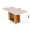 Ver imagem 4 de Mesa de Jantar Retangular 180x90cm MDF/Vidro Jambu CabeCasa MadeiraOriginals Off White/Cinamomo
