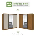 Ver imagem 4 de Guarda Roupa Casal com Espelho 3 Portas de Correr 6 Gavetas 270,5cm Spazio Glass Espresso Móveis 
