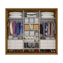 Ver imagem 2 de Guarda Roupa Casal com Espelho 3 Portas de Correr 6 Gavetas 270,5cm Spazio Glass Espresso Móveis 