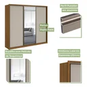 Ver imagem 7 de Guarda Roupa Casal com Espelho 3 Portas de Correr 6 Gavetas 270,5cm Spazio Glass Espresso Móveis 