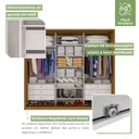 Ver mais imagens de Guarda Roupa Casal com Espelho 3 Portas de Correr 6 Gavetas 270,5cm Spazio Glass Espresso Móveis 