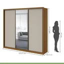 Ver imagem 5 de Guarda Roupa Casal com Espelho 3 Portas de Correr 6 Gavetas 270,5cm Spazio Glass Espresso Móveis 