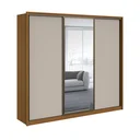 Ver imagem 3 de Guarda Roupa Casal com Espelho 3 Portas de Correr 6 Gavetas 270,5cm Spazio Glass Espresso Móveis 