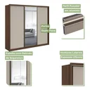 Ver imagem 7 de Guarda Roupa Casal com Espelho 3 Portas de Correr 6 Gavetas 270,5cm Spazio Glass Espresso Móveis 