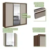 Guarda Roupa Casal com Espelho 3 Portas de Correr 6 Gavetas 270,5cm Spazio Glass Espresso Móveis  - 7